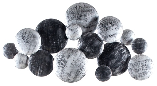 [PC130-02-C] Décoration Murale 'Pimp Cercle' - Noir & Argent - 130 x 70 x 13 cm