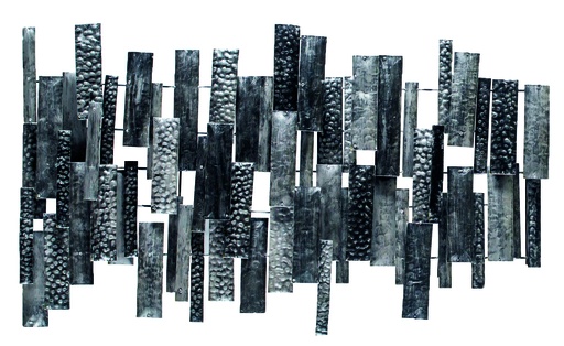 [PB105-02-C] Décoration Murale 'Pimp Bambou' - Noir & Argent - 105 x 65 x 6 cm