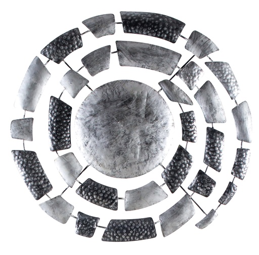 [PSP80-02-C] Décoration Murale 'Pimp Spirale' - Noir & Argent - 80 x 80 x 6 cm