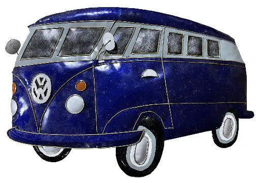 [PVW65-02-C] Décoration Murale 'Pimp VW Combi' - Mauve - 65 x 43 x 2,5 cm