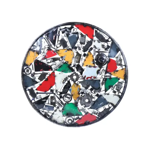 [PACYUP58-C] Décoration Murale 'Pimp Artcycle' Upcycling - Mix Couleur - 58 x 58 x 6 cm