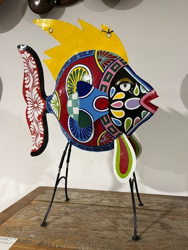 [2024-06-03-0023-B] Poisson Peint à la Main - 60 x 20 x 42 cm