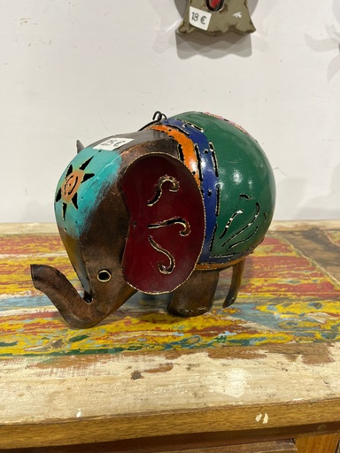 [2024-06-04-0009-B] Éléphant Bronze - Photophore - 20 x 20 x 30 cm