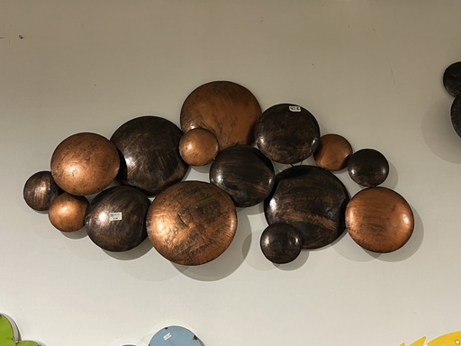 [2024-06-04-0013-B] Décoration Murale "Cercles" Cuivre - 120 x 60 x 15 cm