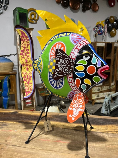 [2024-06-04-0063-B] Poisson Dorade "Pimp" Peint à la Main - 60 x 22 x 40 cm