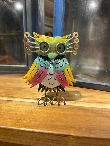 [2024-06-06-0014-B] Hibou "Lunettes" Blanc - 14 x 10 x 4 cm