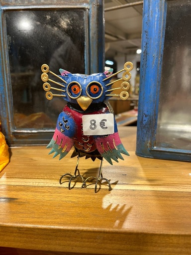 [2024-06-06-0015-B] Hibou "Lunettes" Bordeaux - 14 x 10 x 4 cm