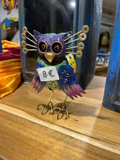 [2024-06-06-0017-B] Hibou "Lunettes" Vert - 14 x 10 x 4 cm