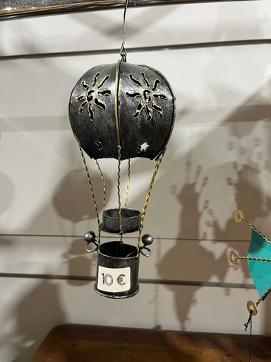 [2024-06-06-0052-B] Mongolfière - Photophore - 25 x 13 x 13 cm