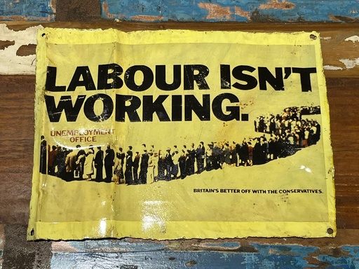 [2024-06-06-0061-B] Affiche Upcycling "Labour isn't working" - Pot de Peinture Déroulé - 34 x 27 x 1 cm