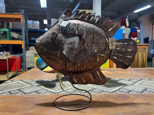 [2024-06-06-0069-B] Poisson Sur Pied - Photophore - 40 x 15 x 43 cm