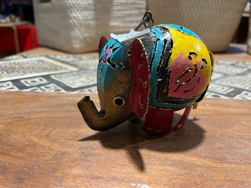 [2024-06-07-0012-B] Élephant Doré - Photophore - 10 x 10 x 13 cm
