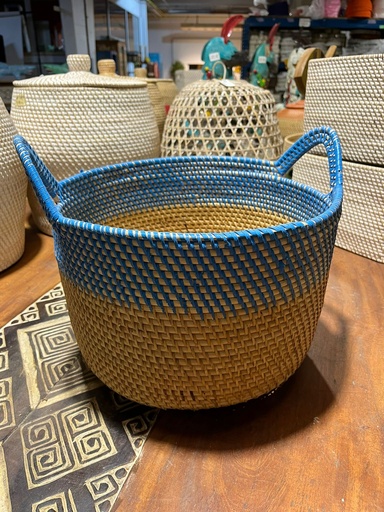 [2024-06-07-0032-B] Panier Bleu avec Anse - 32 x 34 x 34 cm