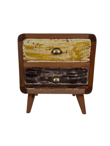 [2024-08-20-0014-A] Table de Nuit - 2 tiroirs - 55 x 50 x 40 cm