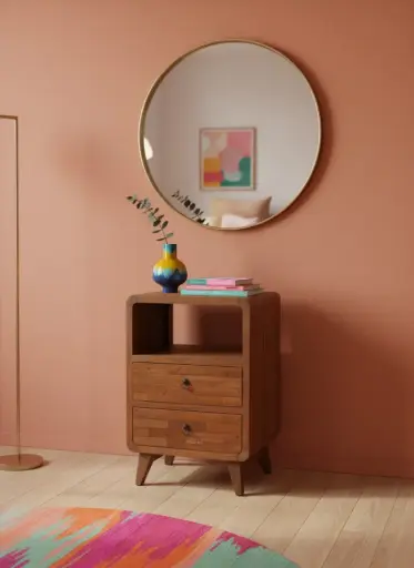 [2024-08-20-0068-A] Petite Commode - 2 tiroirs, 1 étagère - 75 x 51 x 40 cm