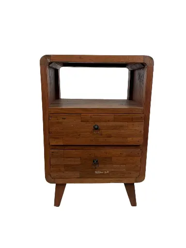 [2024-08-20-0068-A] Petite Commode - 2 tiroirs, 1 étagère - 75 x 51 x 40 cm