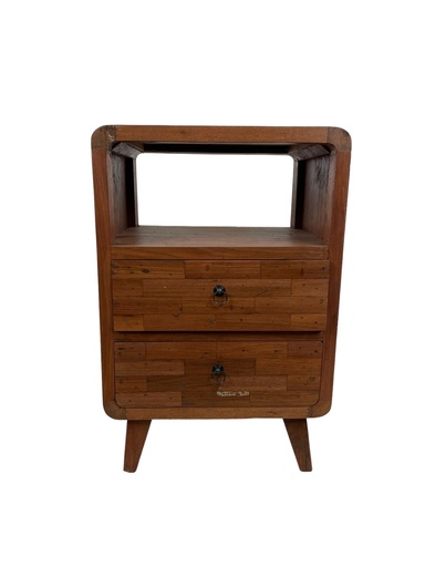 [2024-08-20-0068-A] Petite Commode - 2 tiroirs, 1 étagère - 75 x 51 x 40 cm