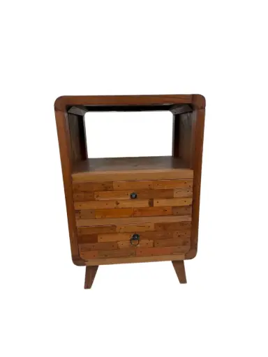 [2024-08-20-0070-A] Petite Commode - 2 tiroirs, 1 étagère - 75 x 51 x 40 cm