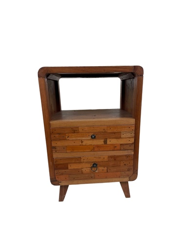 [2024-08-20-0070-A] Petite Commode - 2 tiroirs, 1 étagère - 75 x 51 x 40 cm
