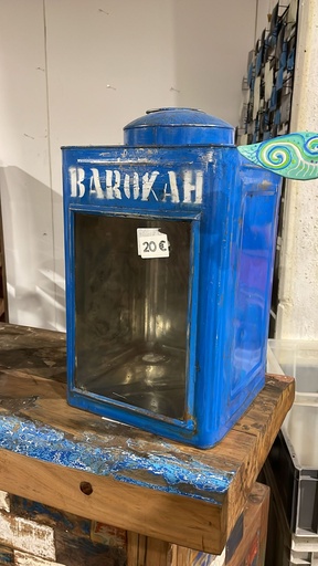 [2024-11-19-0050-B] Lanterne Bleue - 40 x 23,5 x 23,5 cm