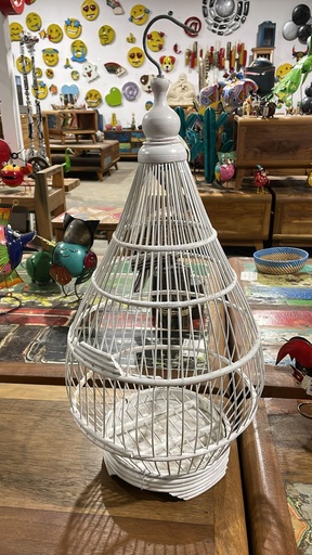 [2024-11-19-0067-B] Cage à Oiseau Blanche - 60 x 30 x 30 cm