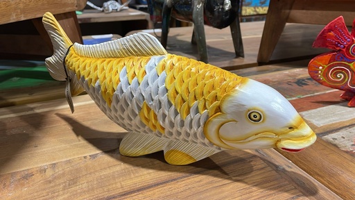 [2024-11-19-0118-B] Poisson Koï Jaune - 16 x 40 x 10 cm