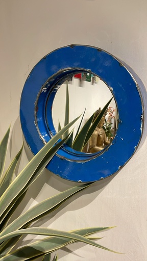 [2024-11-22-0001-B] Miroir Bleu Upcycling - 32 x 32 x 10 cm