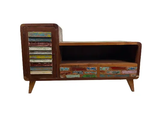 [2024-11-28-0023-A] Meuble TV - 1 porte 2 tiroirs - 79 x 130 x 45 cm