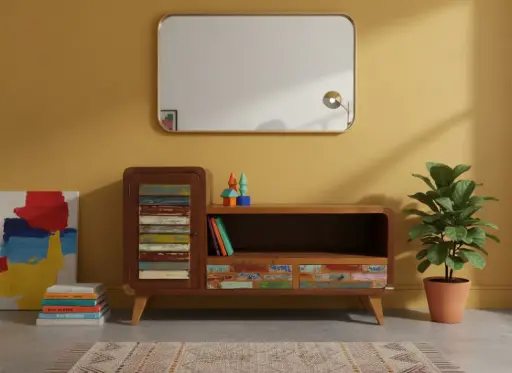 [2024-11-28-0023-A] Meuble TV - 1 porte 2 tiroirs - 79 x 130 x 45 cm