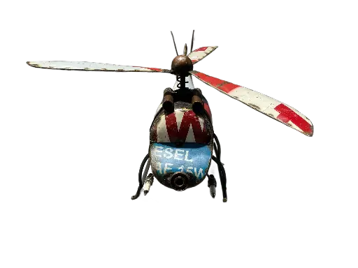 [2025-03-11-0002-A] Hélicoptère Upcycling - Petit - 25 x 43 x 64 cm