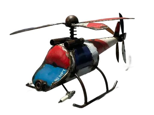 [2025-03-11-0004-A] Hélicoptère Upcycling - Petit - 25 x 43 x 64 cm