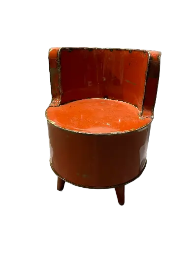[2025-03-11-0029-A] Fauteuil Simple Upcycling - Orange - 75 x 58 x 58 cm