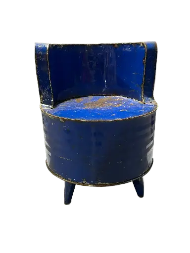 [2025-03-11-0033-A] Fauteuil Simple Upcycling - Bleu - 75 x 58 x 58 cm