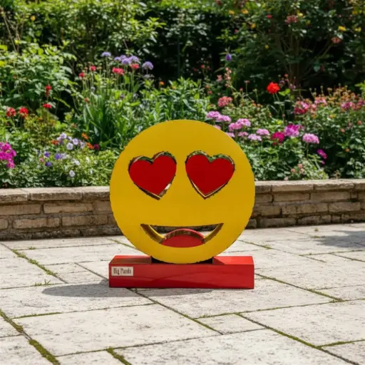 [2025-03-11-0039-A] Emoji (120) - 😍 - Visage souriant avec des yeux en forme de Cœur - 139 x 120 x 30 cm