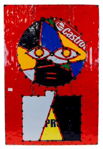 [2025-03-11-0059-A] Peinture Abstraite Upcycling - 120 x 80 x 1 cm