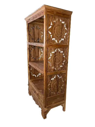 [2025-04-08-0013-A] Étagère Sculptée - 3 Étages, 1 Tiroir - 180 x 112 x 45 cm