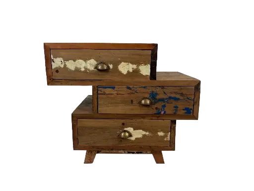 [2025-04-08-0017-A] Table de Nuit Design - 3 Tiroirs - 60 x 70 x 40 cm