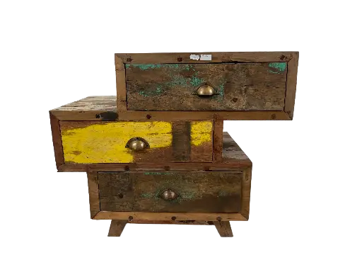 [2025-04-08-0018-A] Table de Nuit Design - 3 Tiroirs - 60 x 70 x 40 cm