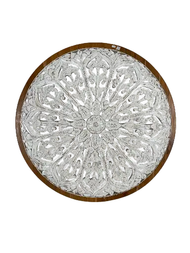 [2025-04-08-0034-A] Roue Mandala Sculptée - 108 x 108 x 3 cm