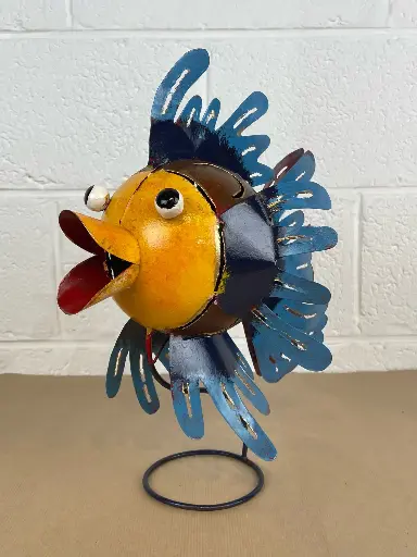 [2025-04-11-0010-FIST14-VO-04-B] Poisson sur Pied - Voilé - Mix - 30 x 25 x 30 cm
