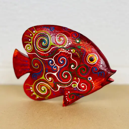 [2025-04-11-0058-FISHDA15-S3-02-B] Poisson Dali - Bordeaux - 15 x 20 x 3 cm