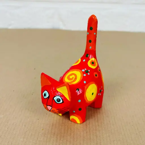 [2025-04-11-0087-CATDA8-09-B] Chat Dali - Rouge Spirale - 8 x 6 x 3 cm