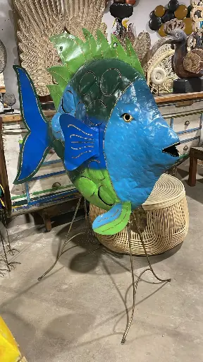 [2025-04-11-0091-FIDO150-02-B] Poisson Daurade - Bleu Clair, Bleu Foncé, Vert Clair & Vert Foncé - 150 x 55 x 120 cm