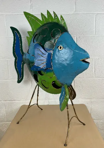 [2025-04-11-0007-FIDO85-02-B] Poisson Daurade - Bleu Clair, Bleu Foncé, Vert Clair & Vert Foncé - 85 x 27 x 69 cm