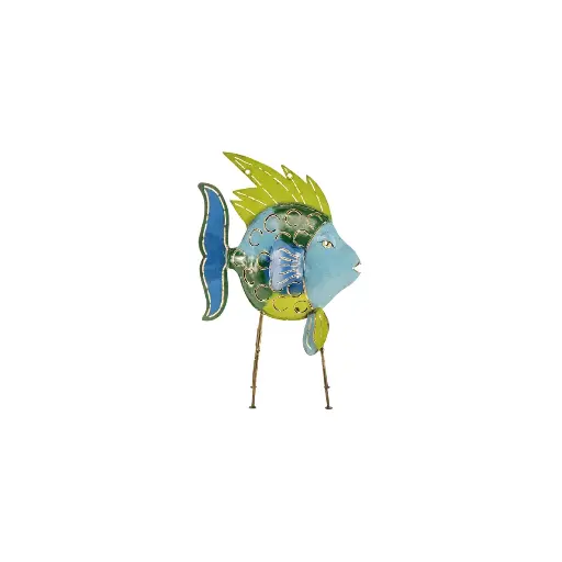 [FIDO55-02-C] Poisson Daurade - Bleu Clair, Bleu Foncé, Vert Clair & Vert Foncé - 55 x 15 x 38 cm