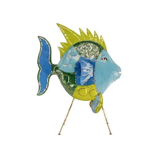 [FIDO85-02-C] Poisson Daurade - Bleu Clair, Bleu Foncé, Vert Clair & Vert Foncé - 85 x 27 x 69 cm