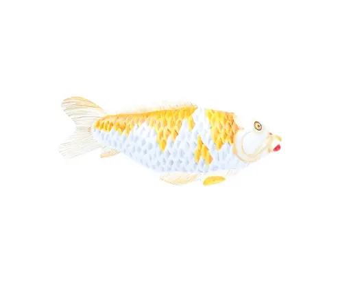 [KOIW40-02-S3-S-C] Koi - Small - Blanc & Jaune - 11 x 27 x 6,5 cm