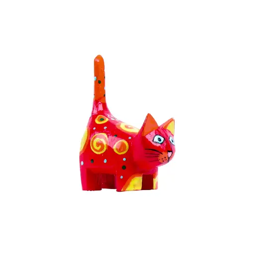 [CATDA8-ROSP-C] Chat Dali - Rouge Spirale - 8 x 6 x 3 cm