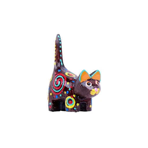 [CATDA8-BRSP-C] Chat Dali - Brun Spirale - 8 x 6 x 3 cm