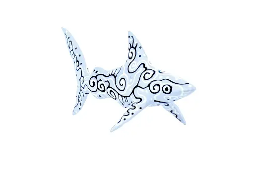 [SHARKDA22-S3-GR-C] Requin Dali - Gris Clair - 9 x 22 x 8 cm